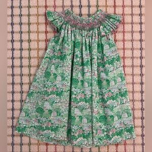 The Beaufort Bonnet Company TBBC Sandy Angel Sleeve Smocked Dress